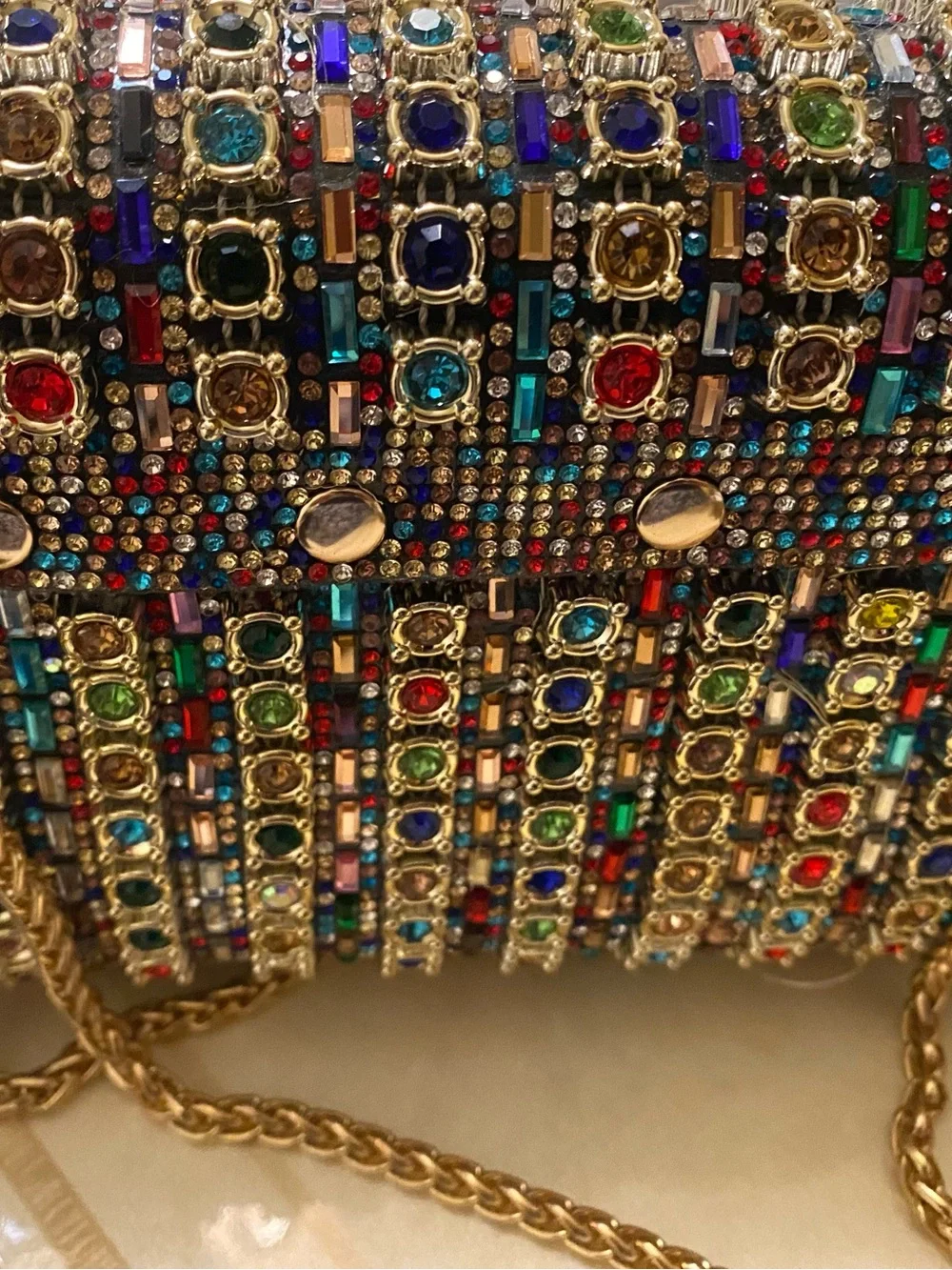 Embellished Multicolor Crystal Evening Bag